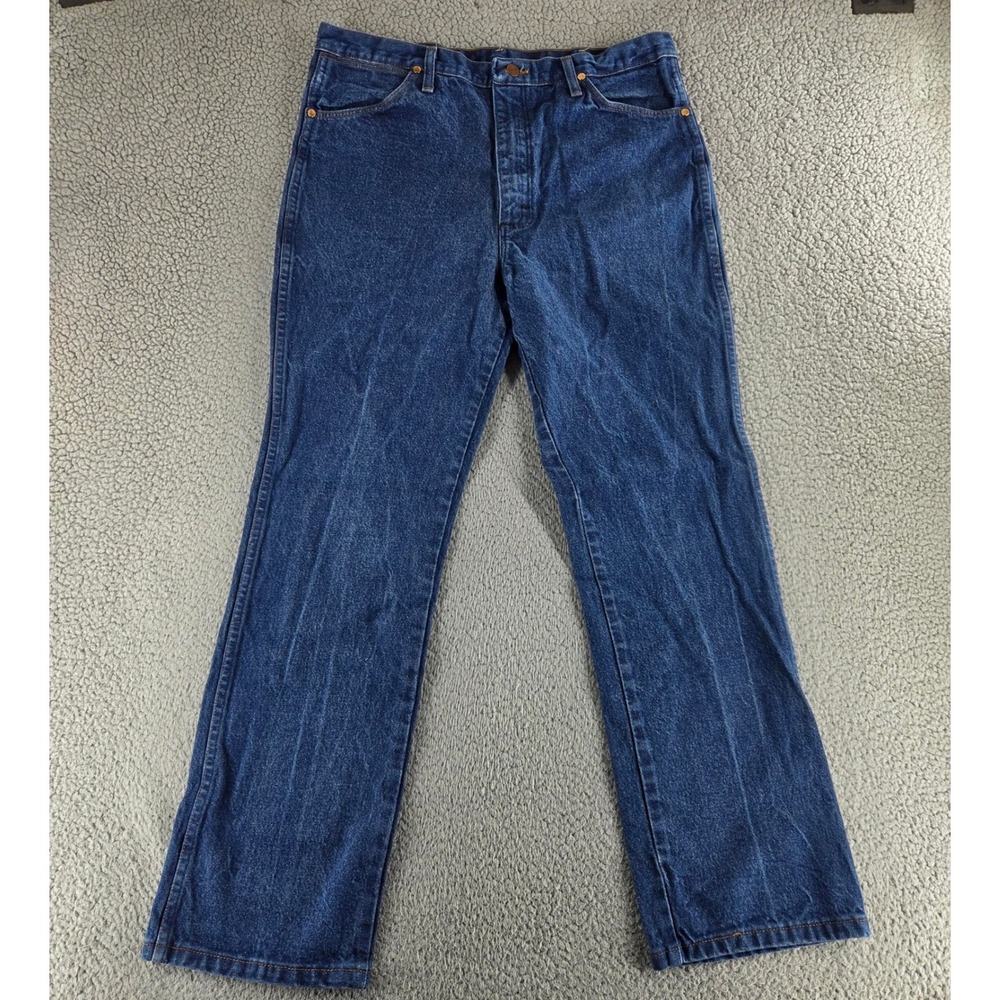 Wrangler 936 Jeans Men 38x32 Blue Cowboy Cut Slim Fit Straight Leg Denim Western